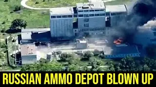 Ukrainian Artillery Blows Up Russian Ammo Depot