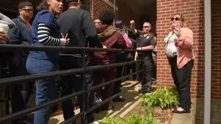 Parents react to a lockdown at Bennie Dover Jackson Middle School