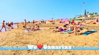 Пляж Плайя-дель-Инглес и променад в октябре 2022 года | Мы❤️Канарии