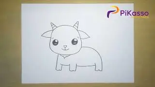 Cute Cartoon Goat Easy Drawing Tutorial
