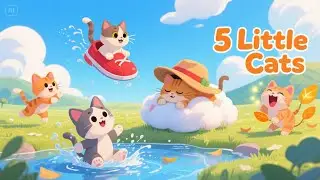5 Little Cats | Fun & Cute Nursery Rhyme for Kids | Cat Song with Lyrics & Animation