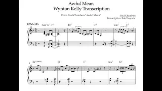 Wynton Kelly solo transcription on Awful Mean