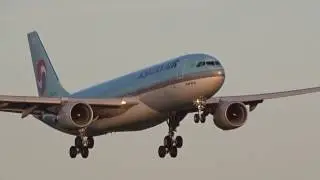 KOREAN AIR I Airbus 330-223 Landing at Amsterdam Schiphol From Seoul