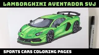 Lamborghini Aventador SVJ Coloring Page | Sports Car Coloring Book for Car Lovers