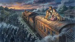 “Through a Silent World, We Survive on a Moving Train 🌙 | Ghibli-Style Anime Zombie Story”