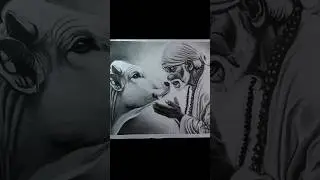 Sai Baba drawing ☺️ realistic portrait tutorial🥺 shading portrait complete 💯✅ please subscribe 🙏🥺