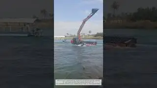 Riding on Water! The Power of HITACHI&rsquo;s Amphibious Excavator #hitachi #work