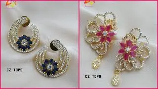 1 Gram gold cz studs with price || with price studs designs || 1 Gram gold earrings