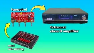 Pasang stereo tonecontrol dengan soundcard V8 plus di power class D TDA8920 polytron big band BB5510
