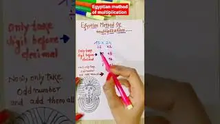 Egyptian method of multiplication|mathstrick#shorts#trendingshorts#viralshorts#youtubeshorts
