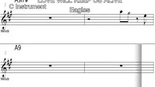 LOVE WILL KEEP US A LIVE Eagles - C Instrument