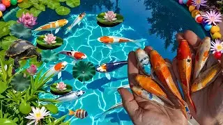 Unboxing goldfish type, veil tail, blakat fish, catching fish, koi fish, spade tail