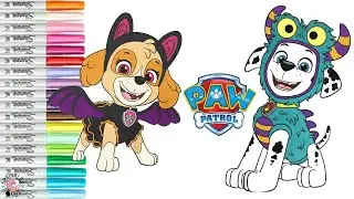 Paw Patrol Coloring Book Compilation Skye Marshall Rubble and Chase Halloween Fun