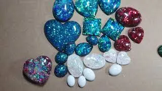 Resin glitter cabs