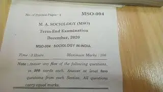 IGNOU, MSO4- QUESTION PAPER(, December, 2020)