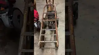 Rust and paint removal test #totegote #minibike #minibikes #anglegrinder #diy #resto #restoration