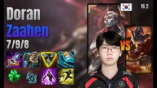 Doran Top Zaahen vs Rumble lol KR solo rank Full Game 16.2 | 도란 자헨 vs 럼블