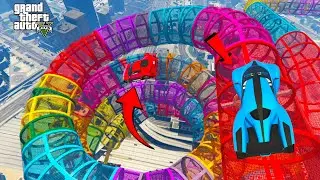 ONLY 15.4529% SUPER HEROES CAN DO THIS IMPOSSIBLE SPEED MEGA RAMP PARKOUR CHALLANGE GTA 5