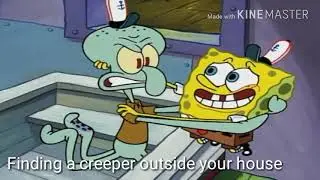 Minecraft portrayed by SpongeBob