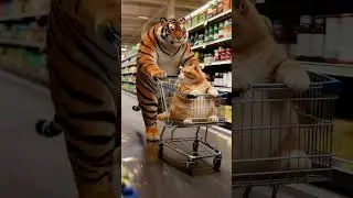 Shopping Cart Cat  #funny #cat