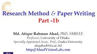 2. How to DO Research? - Part-1b - for young researchers