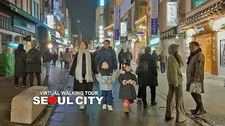 Seoul Evening Walk, Downtown Seoul Jongno and Insadong Street, South Korea, Travel, 4K