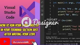 How To Run Your Code Directly In Terminal Section Of VS Code(Visual Studio Code) || CODE 4 U