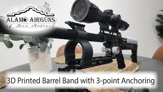3D Printed barrel band with a 3-point anchor system and top rail.