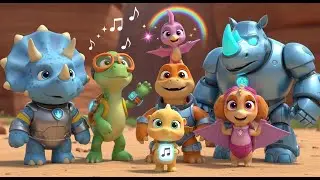 Dino Patrol & Robo Rhino | Stronger Together | Dinosaur song for kids.