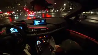 [4k] MORE POV '19 BMW i8 11,6 kWh nightdriving and charging ELECTRIC mode ONLY