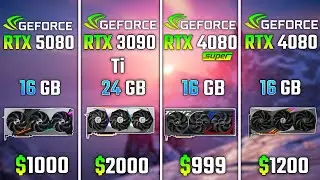 RTX 5080 vs RTX 3090 Ti vs RTX 4080 SUPER vs RTX 4080 | Test in 6 Games