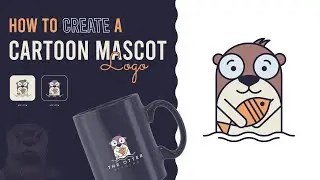 How To Make Logo Design | Logo Process Of Otter Mascot with Fish | Step by Step | Tutorial