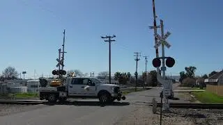 CFNR Hi-Railer Truck Exits The Tracks At B Street, Williams CA  2-25-2025