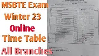 Winter 23 Online exam Time table | Online exam Time table 2023 #msbtenewupdate #msbteonlineexam