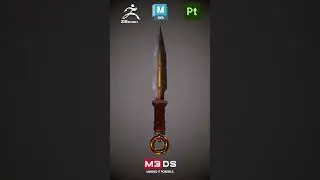 Kunai, made in Maya and Zbrush, textured in Substance Painter, and rendered in Marmoset.