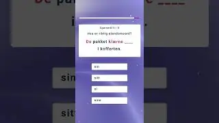 Quiz  | Refleksivt eiendomsord | Norwegian | L&aelig;r Norsk | Learn Norsk | Grammatikk | Norskkurs