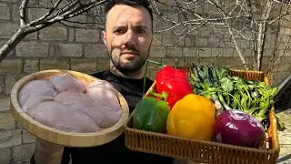 Мини-шашлычки из курицы с картофелем