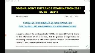 odisha state counselling for MBBS and BDS admissions postponed NEET 2021 | PCMB DIGITAL GURUKUL