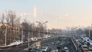Almaty road trip. Улица Саина. 12 января 2025 #kazakhstan #roads #almaty