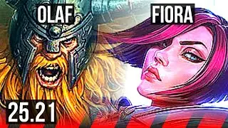 OLAF vs FIORA (TOP) | 14/0/1, 11 solo kills, Legendary | KR Master | 25.21
