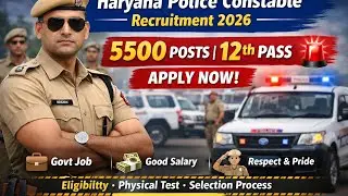 Haryana Police Constable Recruitment 2026 | 5500 Posts | 12th Pass | Apply Now 🚨 #Recruitment #gov
