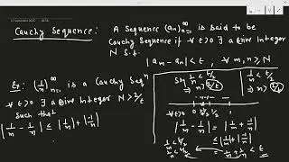 Definition of Cauchy Sequence | Show that (1/n) is Cauchy Sequence