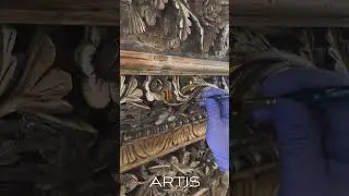 Restoring a wood carved artwork. #artwork #conservation