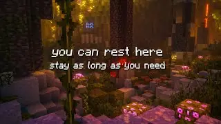 Hidden Lush Cave Ambience 🌿 Piano Music & Echoing Water | Minecraft Relaxation