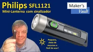 Philips SFL1121: Mini Lanterna EDC com luz branca, UV e sinalizadores