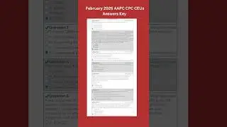 February 2026 AAPC CPC CEUs | Answer Key #shorts #AAPC #cpc