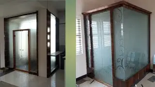 Pooja room glass design