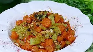 Salteado de Apio y Zanahoria 🥕  al Vapor. Receta light 🤩