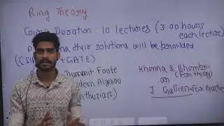 RING THEORY 1 | CSIR NET | GATE | IIT JAM | #csirnetmaths #iitjam #gate | MANISH GOKANI