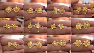 Gold earrings tops designs for daily use/1 gram gold earrings designs/Gold stud earrings design 2026